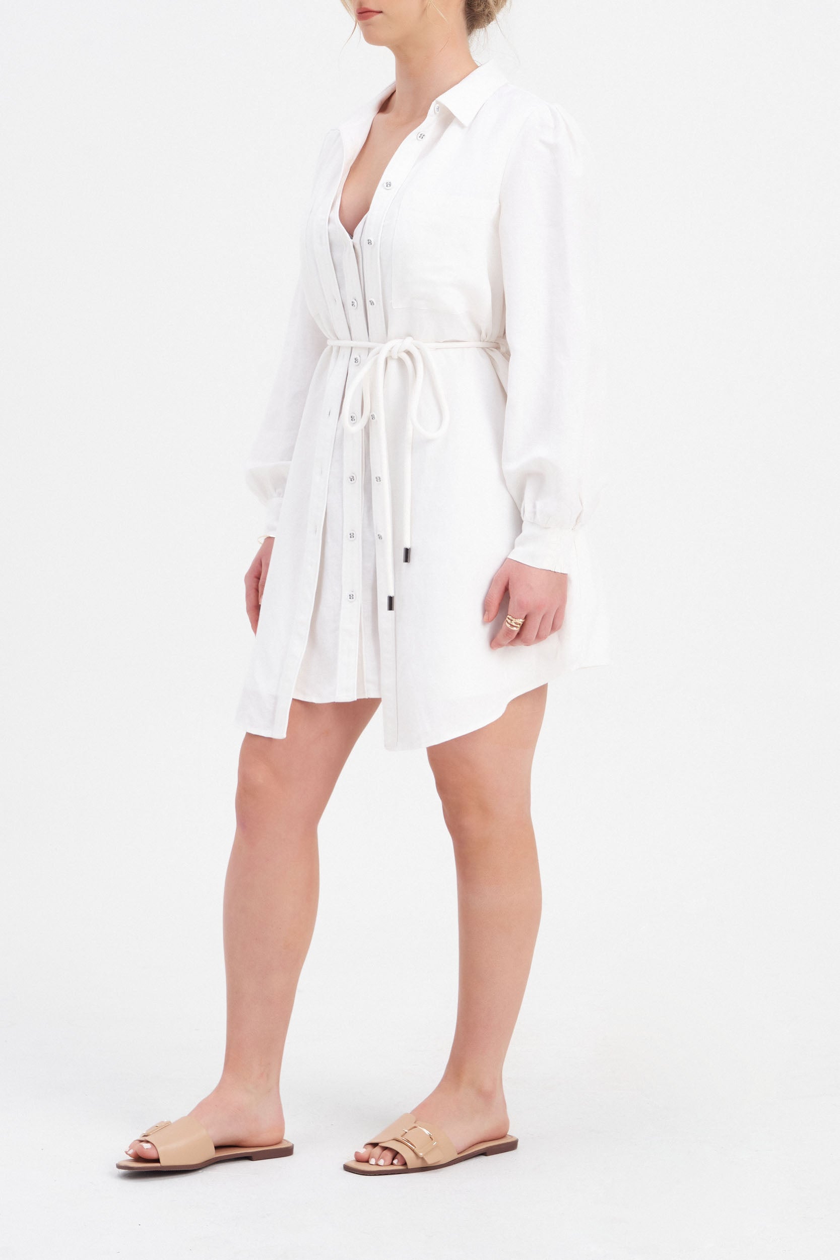 Mercer Shirt Dress 8 / Warm White Mercer Shirt Dress 8 / Warm White